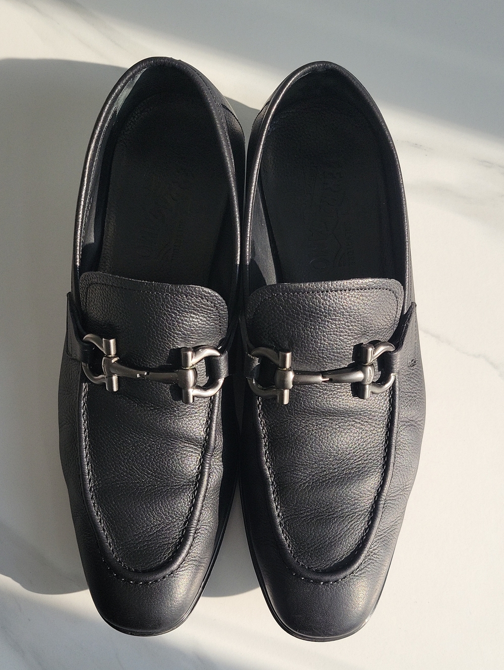 Salvatore Ferragamo Black Leather Loafers